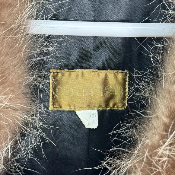 Vintage Cream Suede Fur 1970s Winter Coat Large - Picture 2 of 10